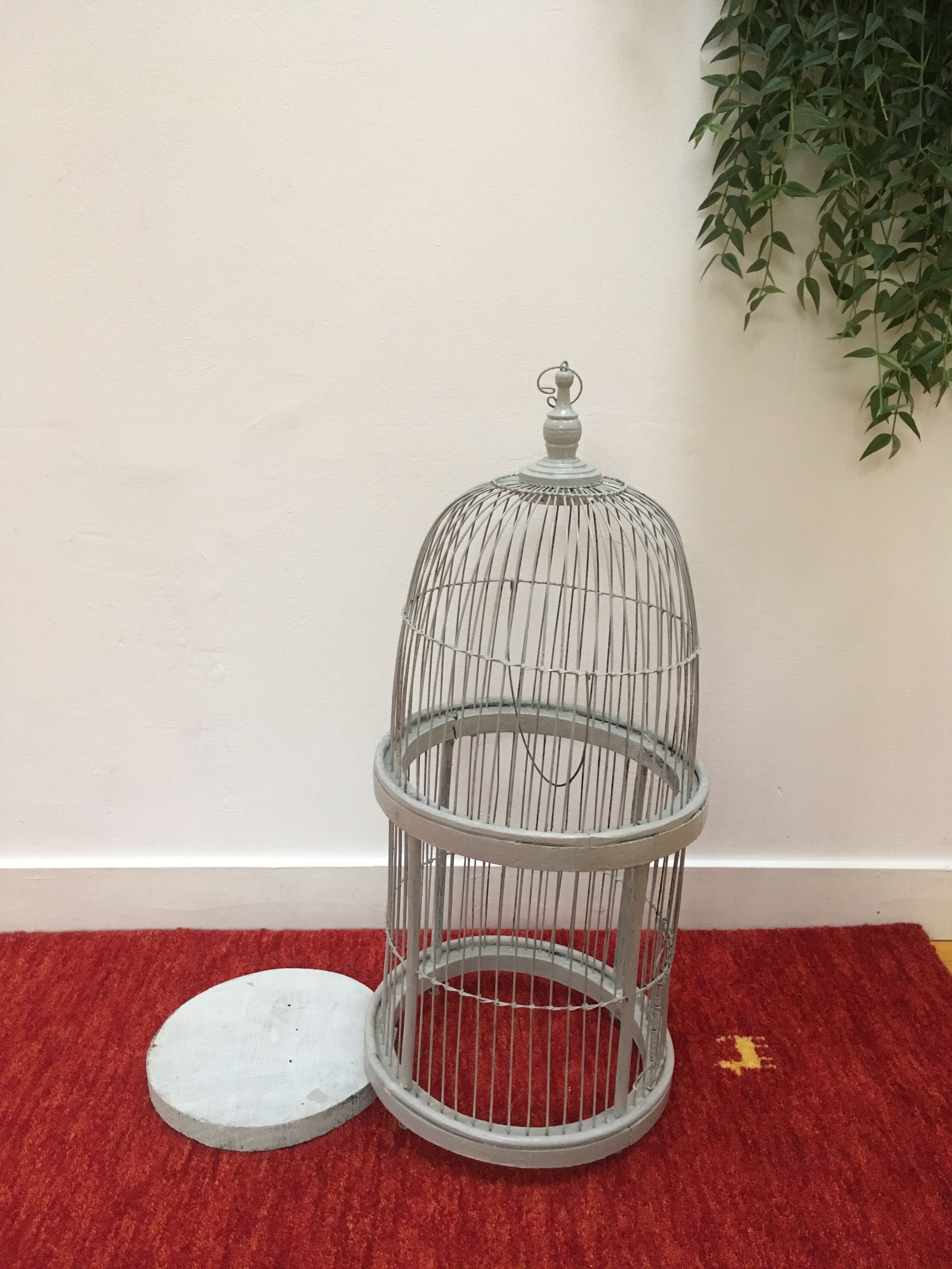 Vintage wooden birdcage H67cm