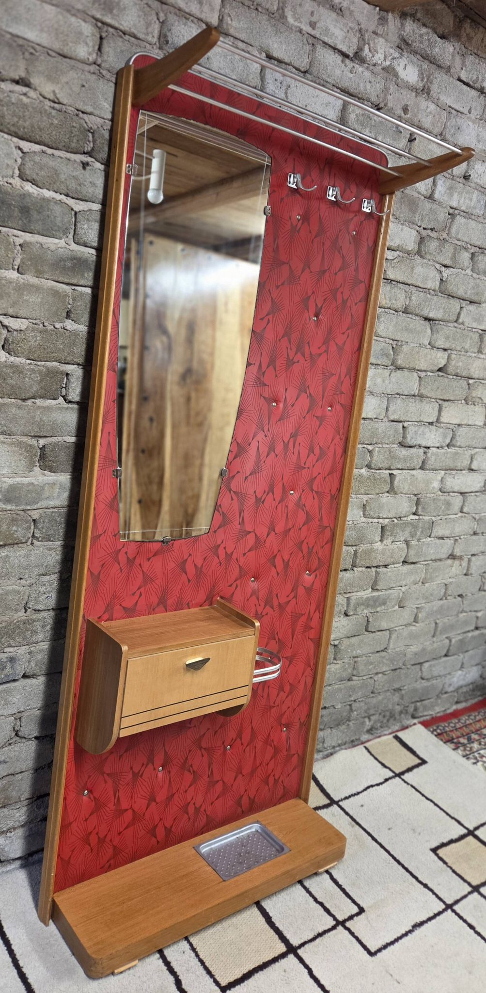 Vintage wall coat rack from the 50s/60s – Rockabilly design cloakroom