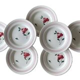 7 antique dessert plates in Gien earthenware