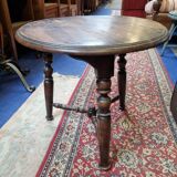 Oak tripod pedestal table
