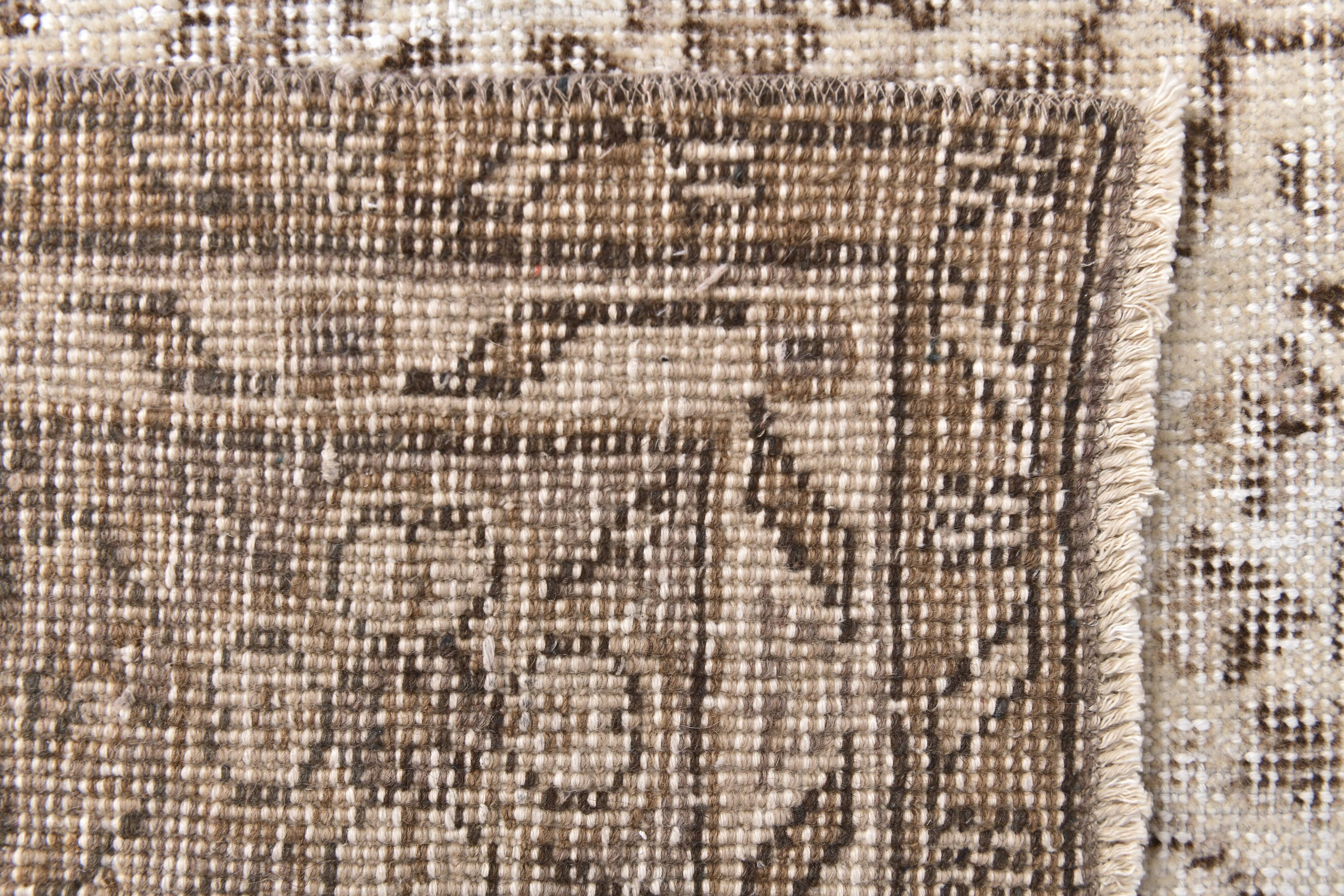 7x10 Beige & Brown Floral Vintage Rug 210x308Cm SK 240522