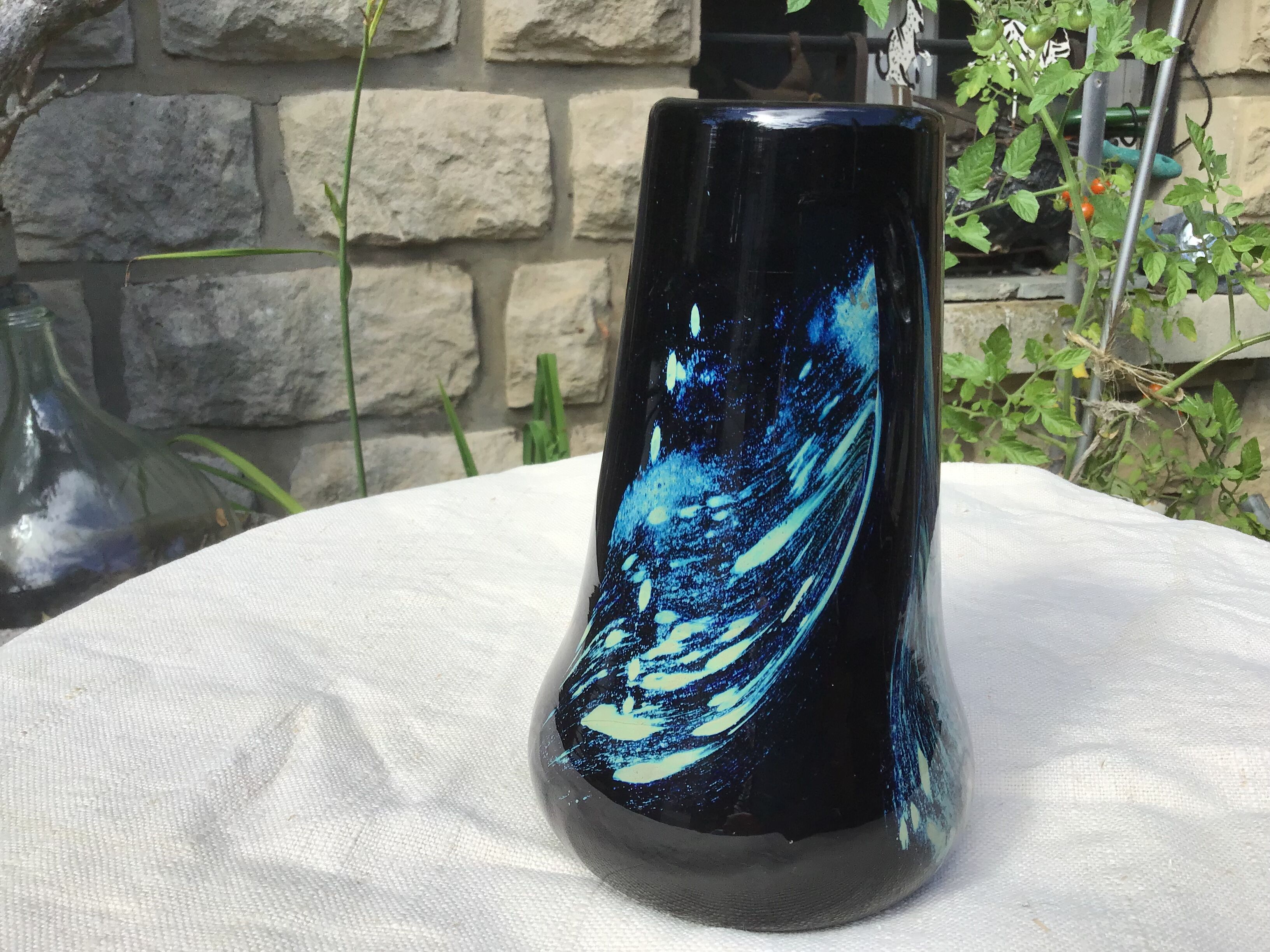 Blown glass vase Claude Morin 1979