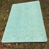 Formica vintage green table and opaline - 6 matching chairs