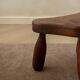 French Brutalist Wooden Tripod Stool in Solid Oak, 1950s