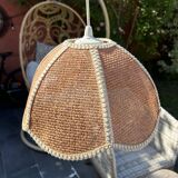 Natural fiber pendant light from the 70s