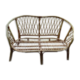 Old wicker rattan armchair