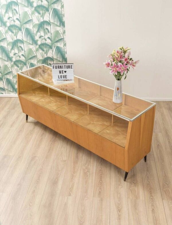 Comptoir commercial en hêtre plaqué 1950s