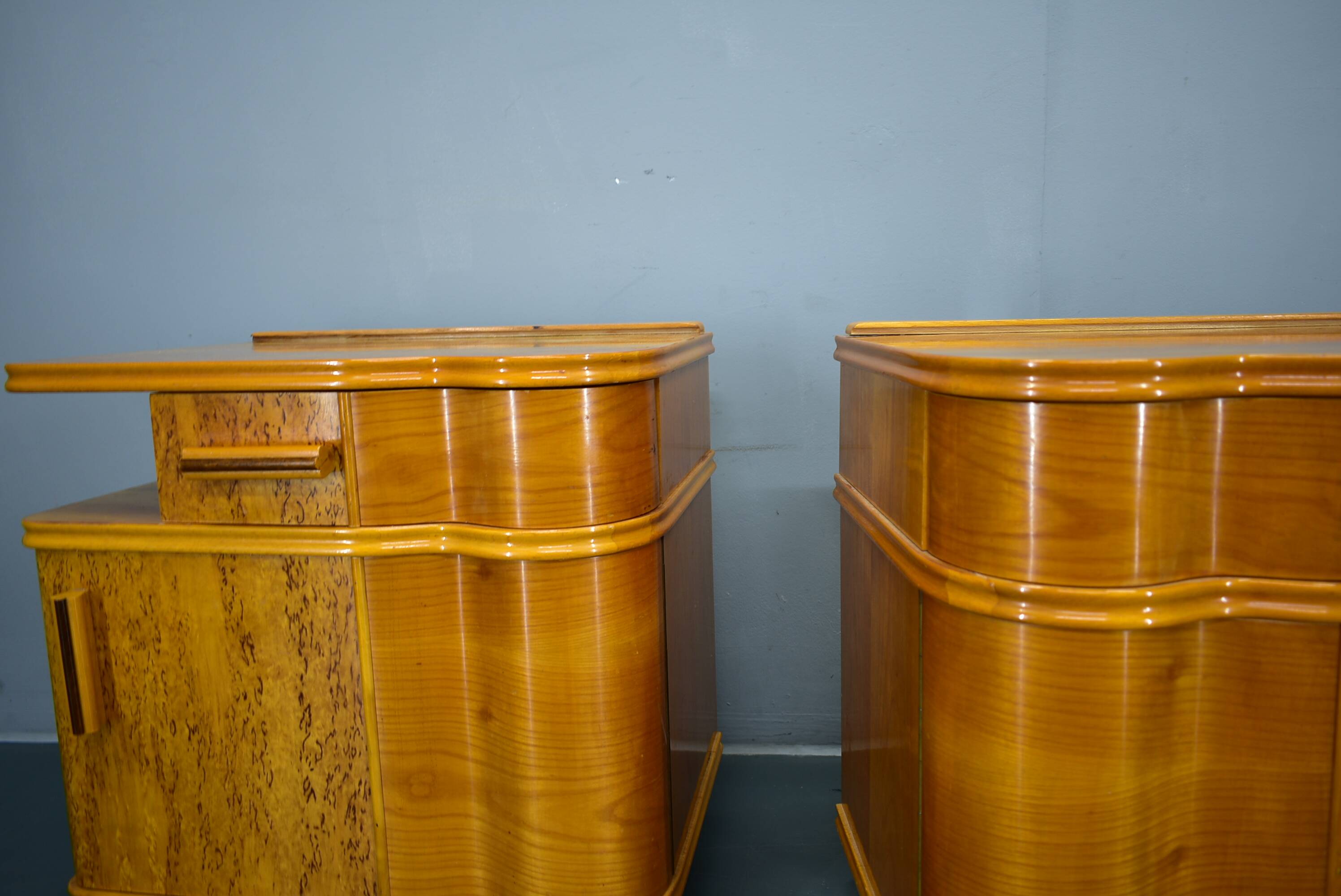 1939s pair of Art Deco bedside tables, Czechoslovakia