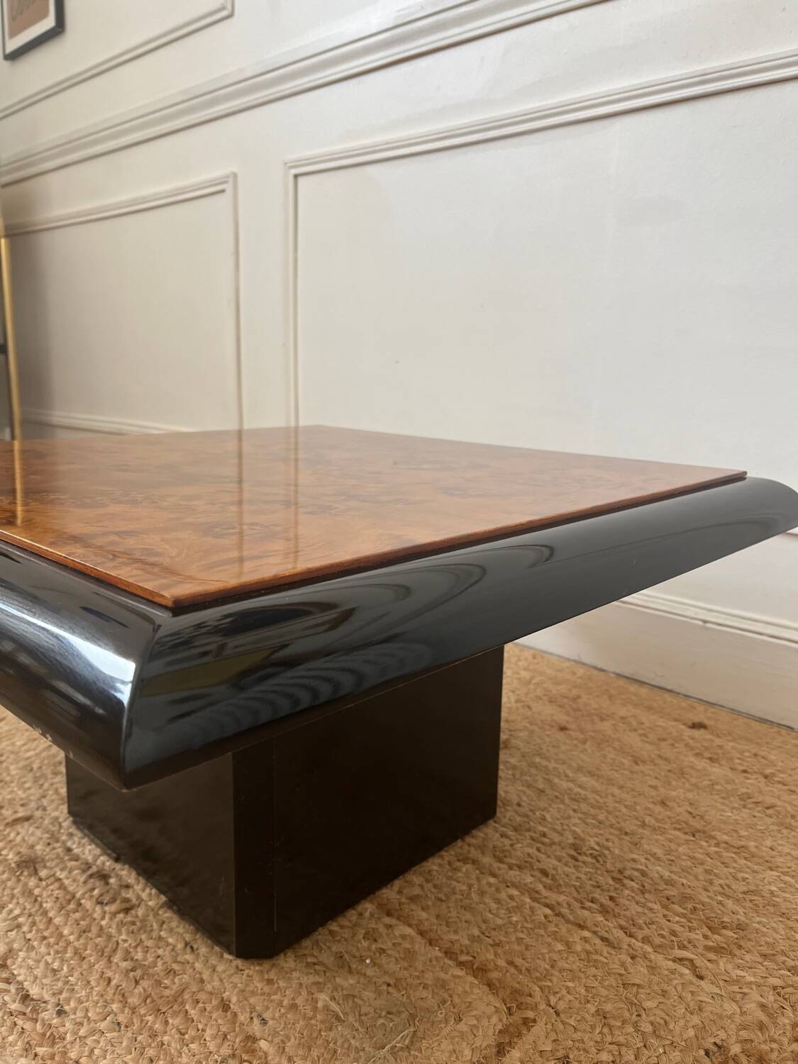 Vintage 70s elm burl coffee table