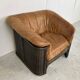Vintage wicker and leather sofa set 1960s