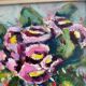 Painting on panel flowers in a vase.
