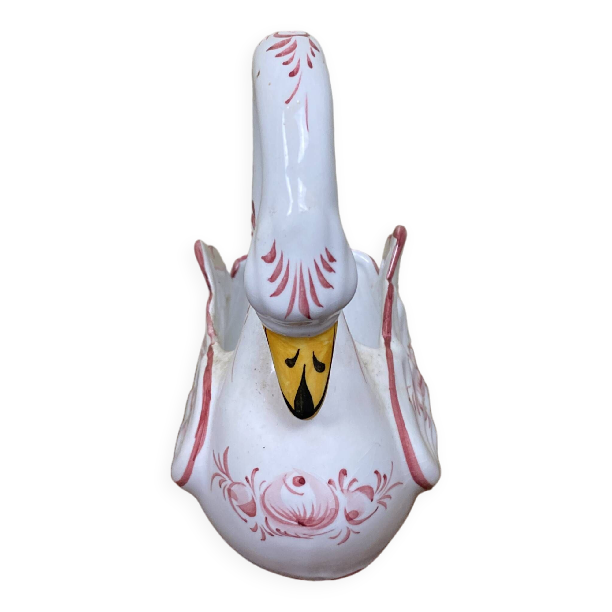 Small hand-painted Portuguese ceramic swan