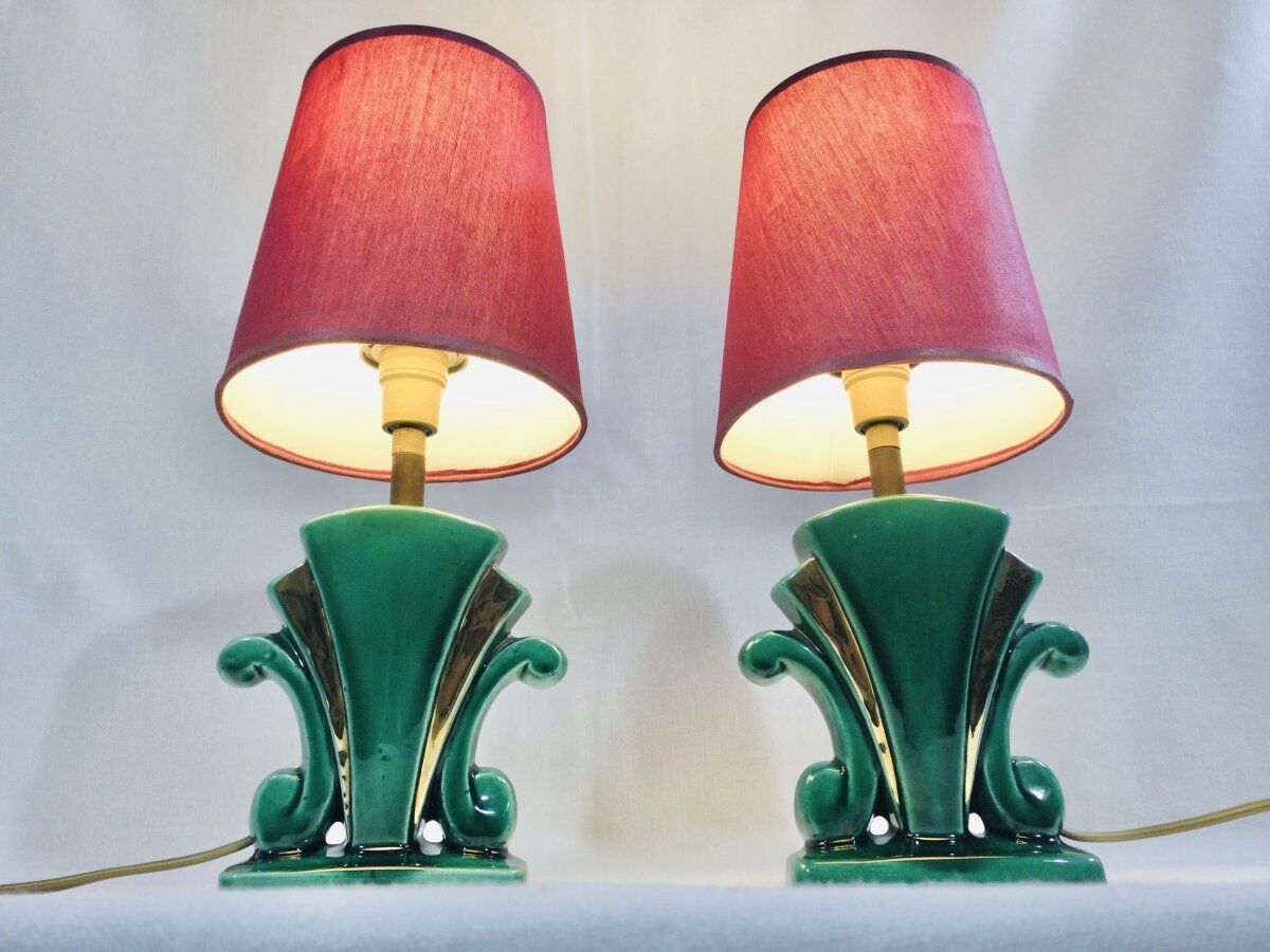 Pair of art deco lamps