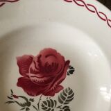 Old hollow plates mismatched ornate in red