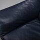 Danish teak and navy blue leather 2-seater sofa from Komfort, 1970s