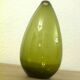 drop-shaped soliflore vase, green glass