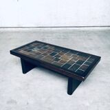 Brutalist Style Slate Tile Inlay Coffee Table, Belgium, 1970s