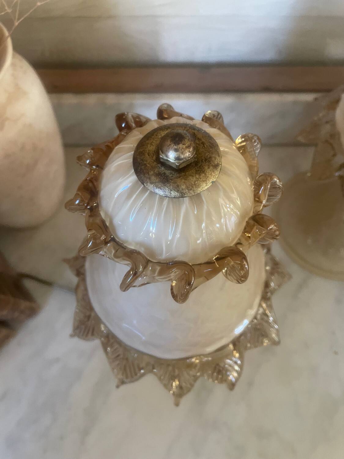 Paire de lampes de chevet en verre de Murano