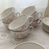 Service à café- thé 10 pers en porcelaine fine ancienne marquée M.Z Czechoslovakia