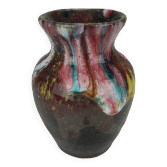 Ancien vase grès flammé morvan art déco