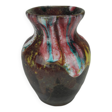 Ancien vase grès flammé morvan art déco