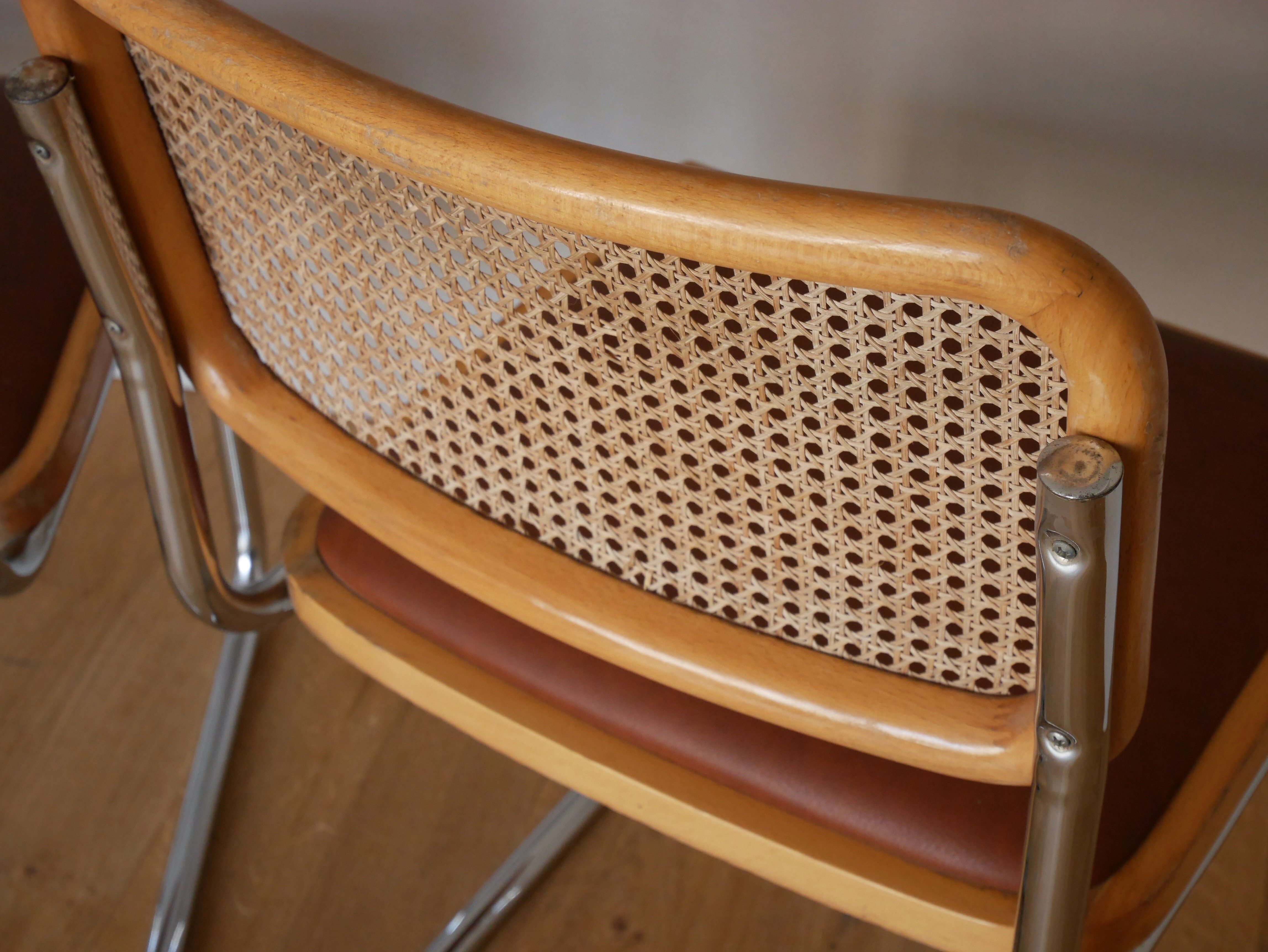 4 chaises Cesca B32 de Marcel Breuer années 70