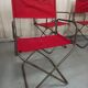 Lot 4 Renolux camping armchairs folding iron and red fabric