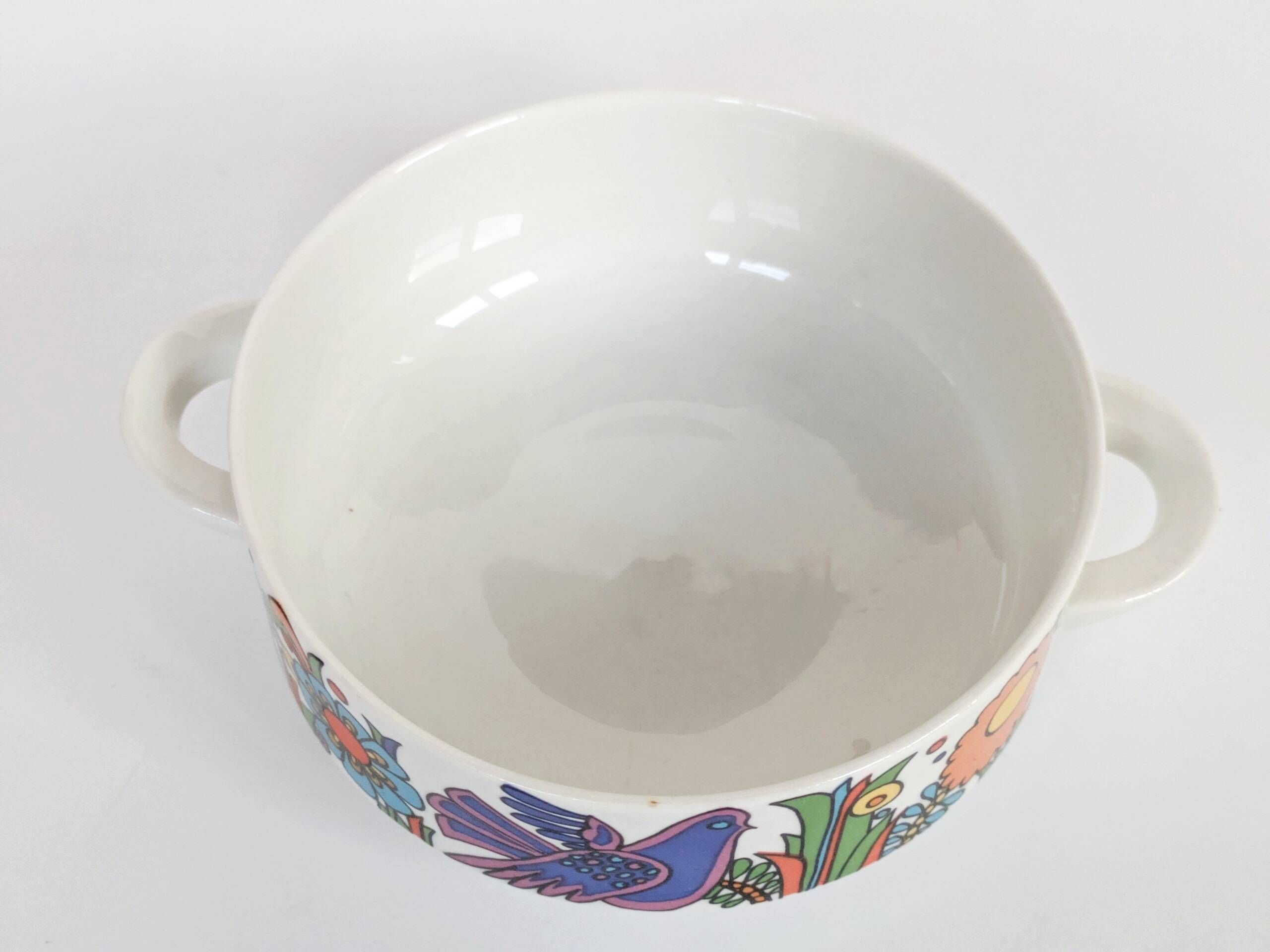 Set of 2 vintage “Acapulco” bowls by Villeroy & Boch with handles