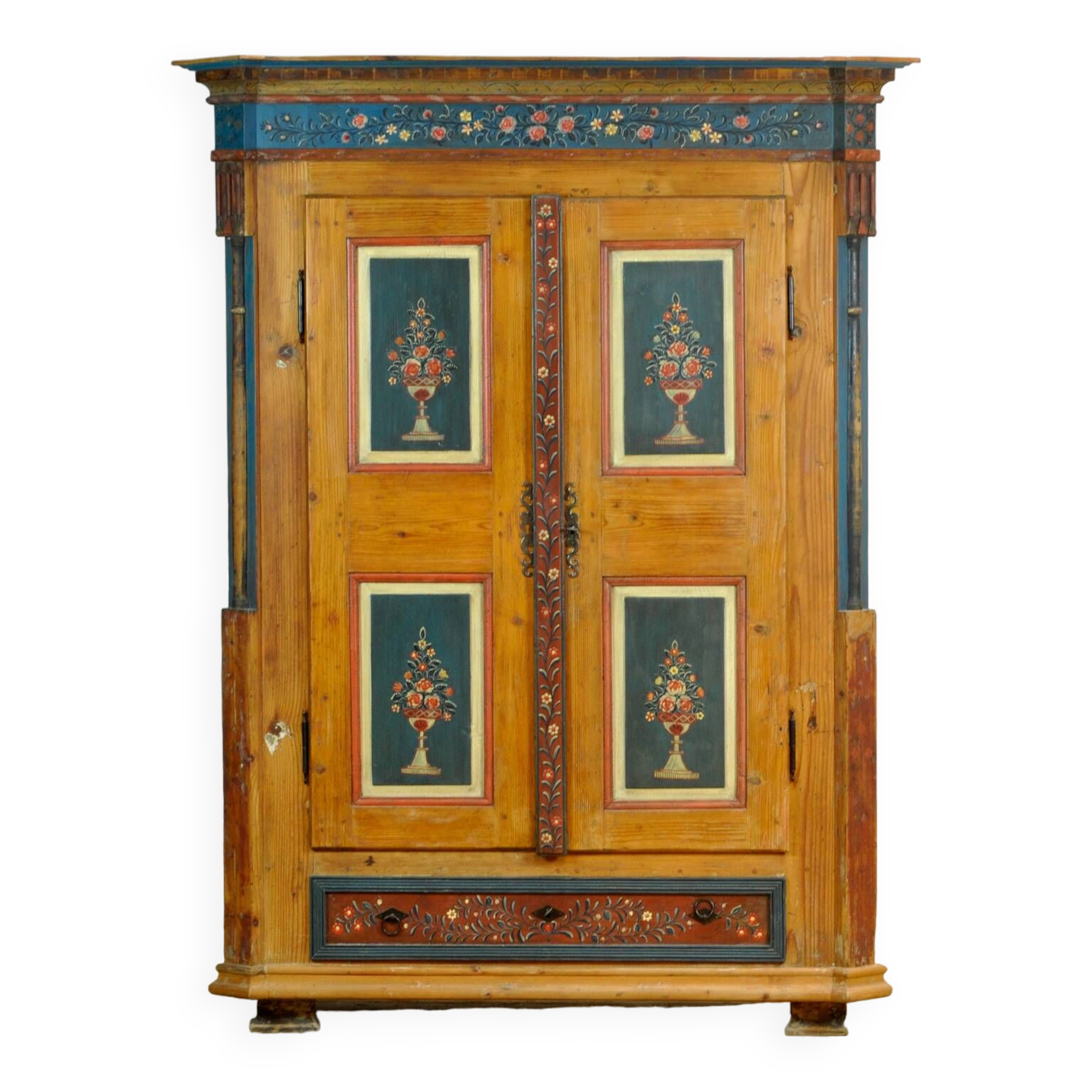 Antique German Hand Painted Cabinet, circa 1850