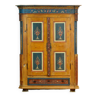 Antique German Hand Painted Cabinet, circa 1850