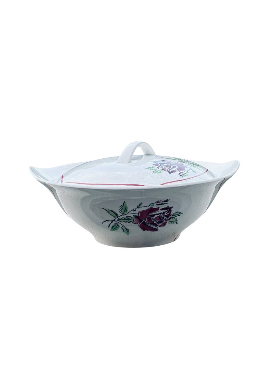 Vegetable dish "Dominique" Céranord Saint-Amand – Hand-decorated – 1950s