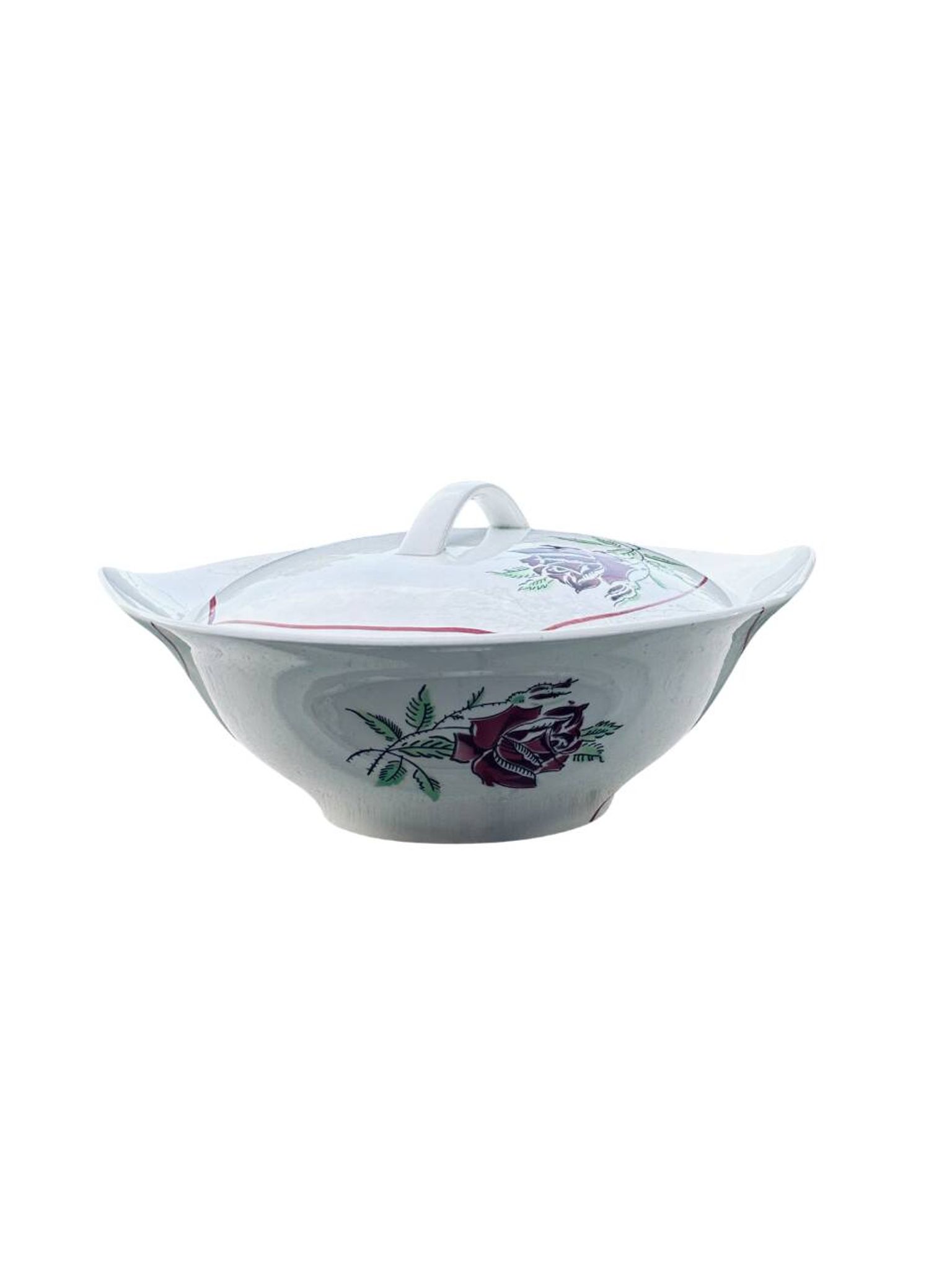Vegetable dish "Dominique" Céranord Saint-Amand – Hand-decorated – 1950s