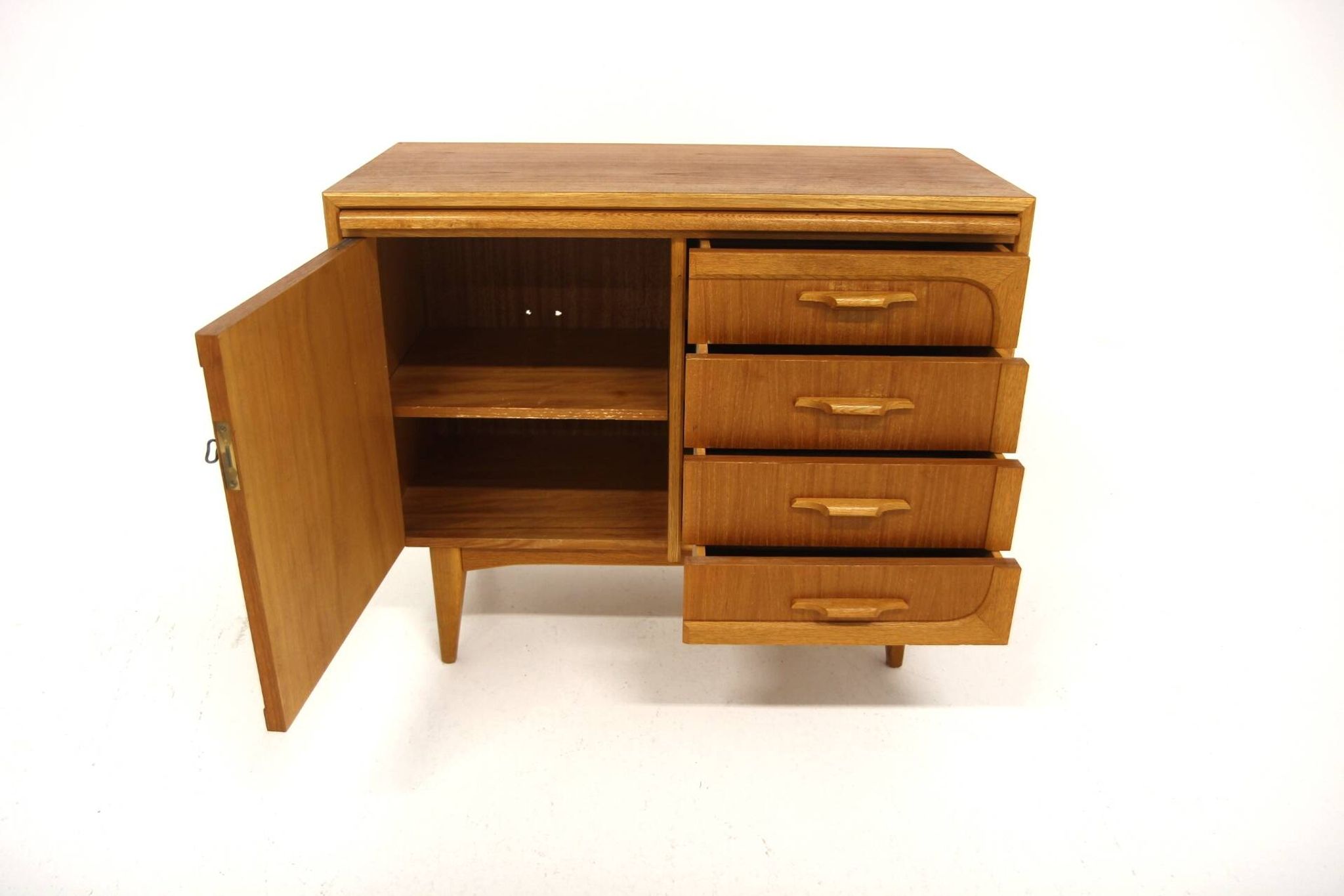 Scandinavian secretary in teak and oak, Sweden, 1950