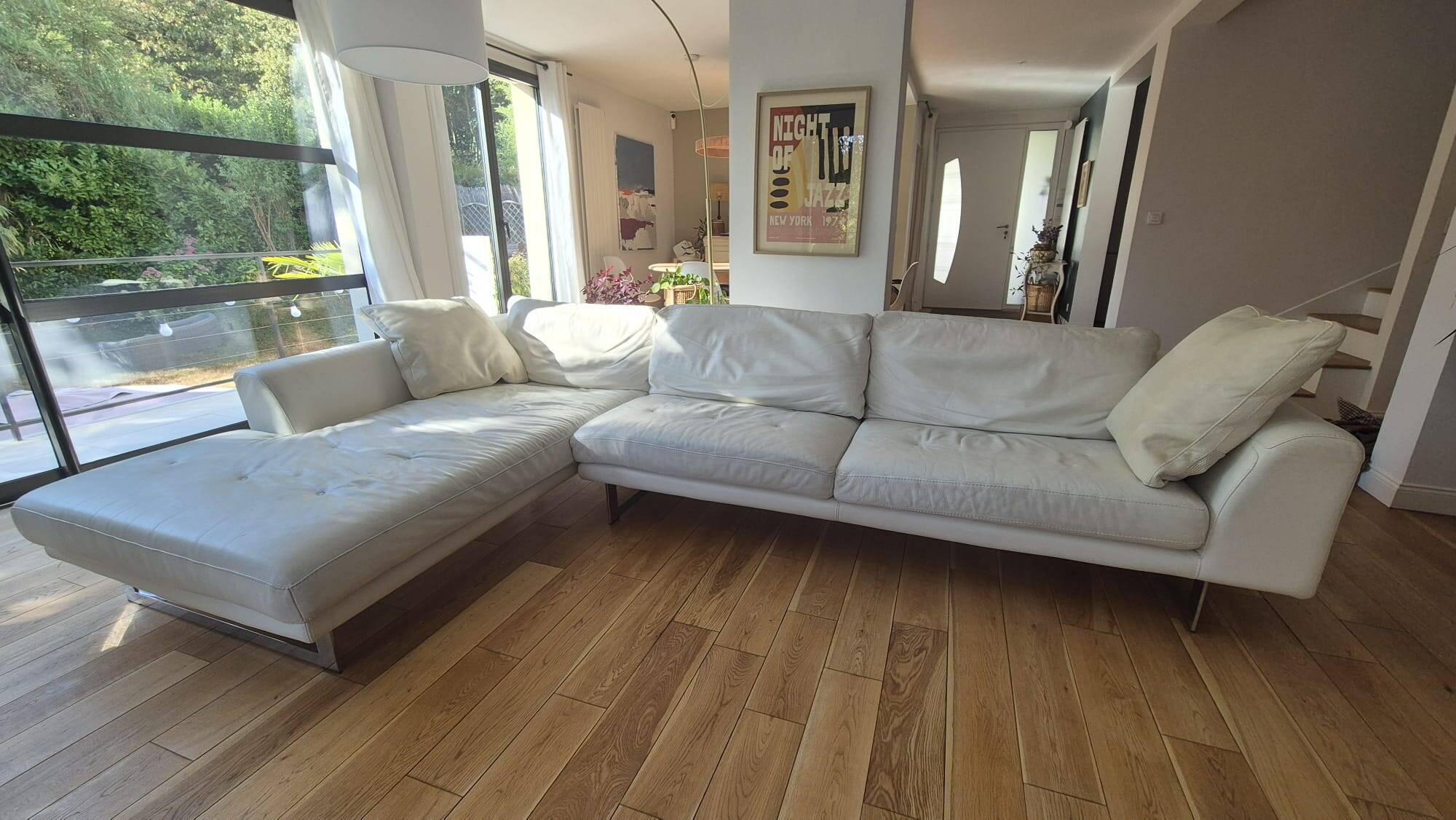 Roche Bobois leather corner sofa