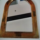 Old brass half moon mirror