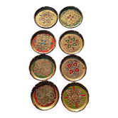 Eight Venetian Florentine coasters