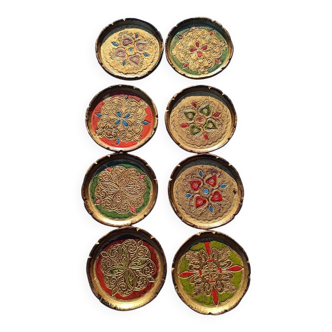 Eight Venetian Florentine coasters