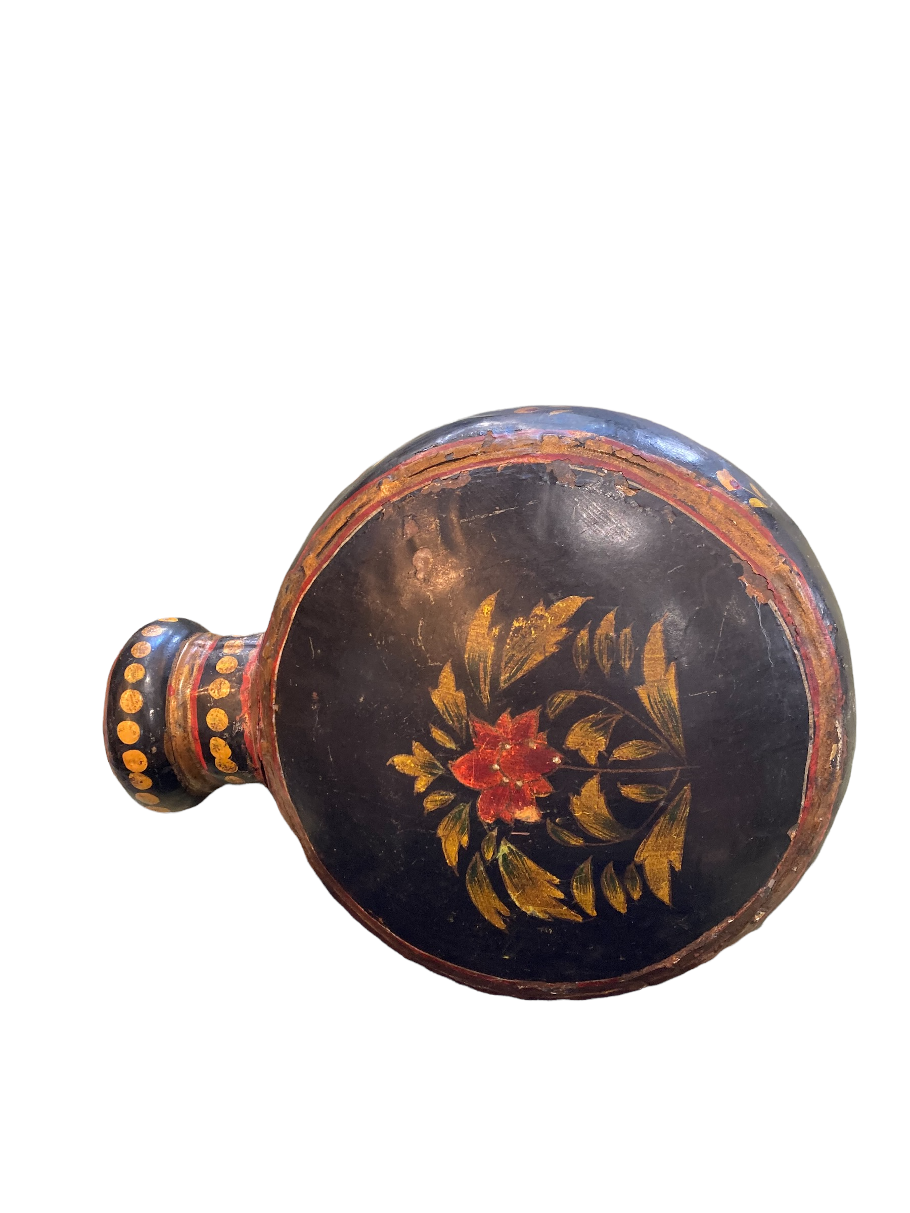 Indian painted metal jar