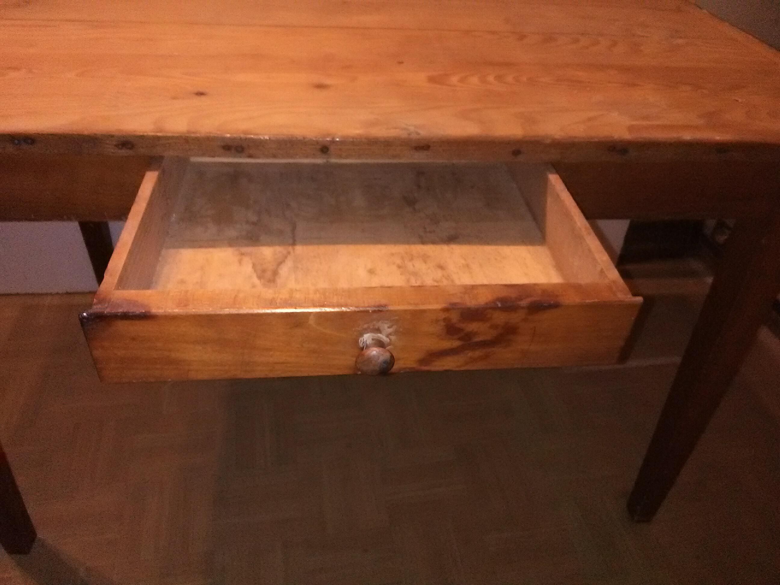 Old wooden farm table