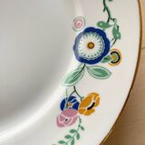 6 vintage plates in white Limoges porcelain signed TLB, flowers