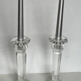 Pair of crystal candlesticks