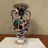 Hand-painted handcrafted vintage Tunisian vase