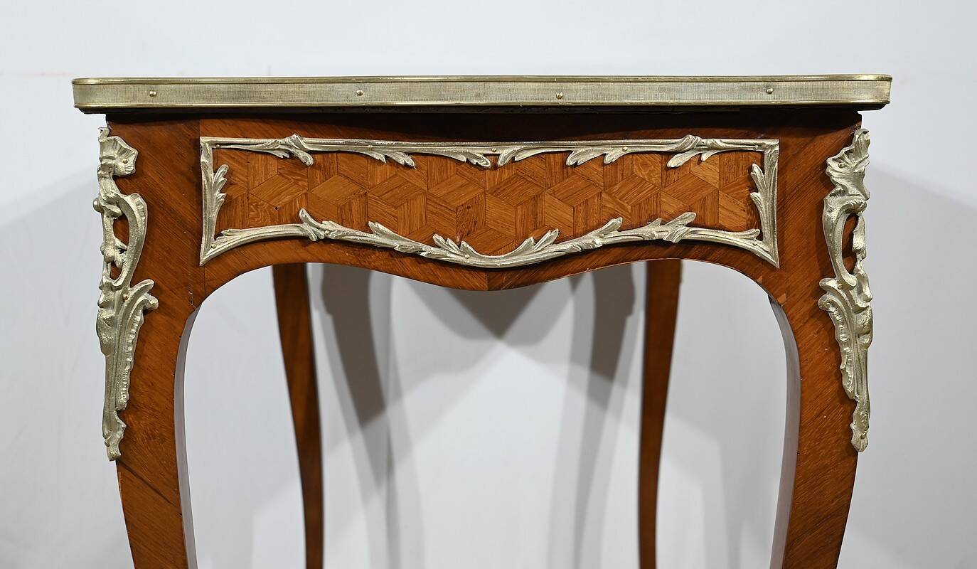 Rosewood and Marquetry Desk Table, Louis XV style – Early 20th century