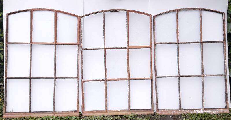 Industrial arched metal windows L73xH110 19th century glass roof