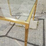 Table basse vintage en laiton doré