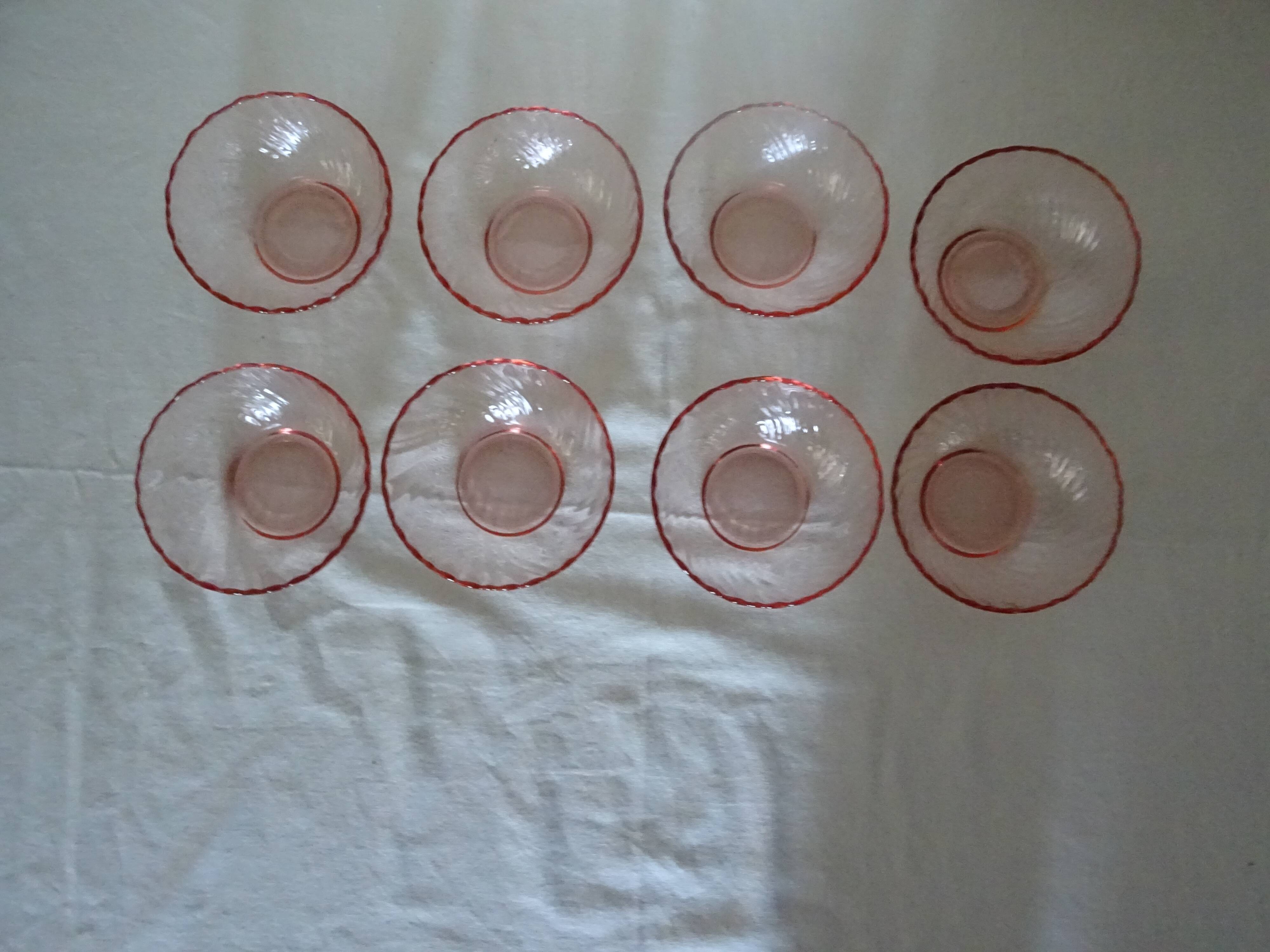 8 cups ARCOROC ROSALINE vintage twisted pink 358112