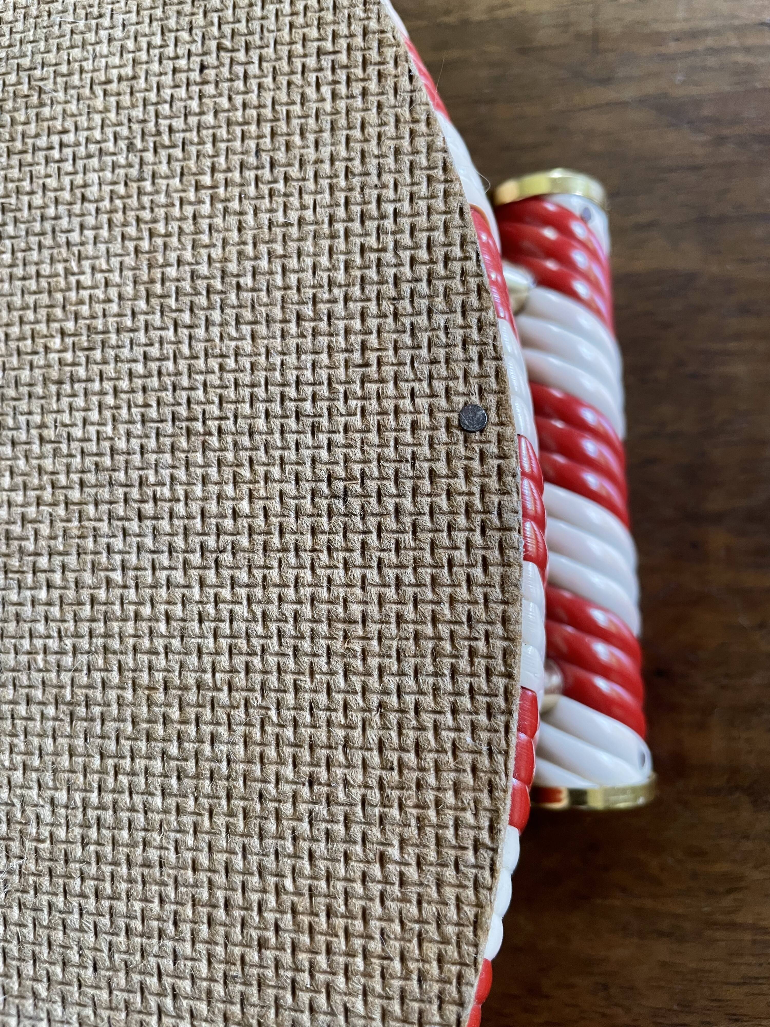 Round mirror tray scoubidou 50s/60s