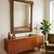 Authentic Antique Mercury Mirror with Parcloses and Ears – Golden Patina
