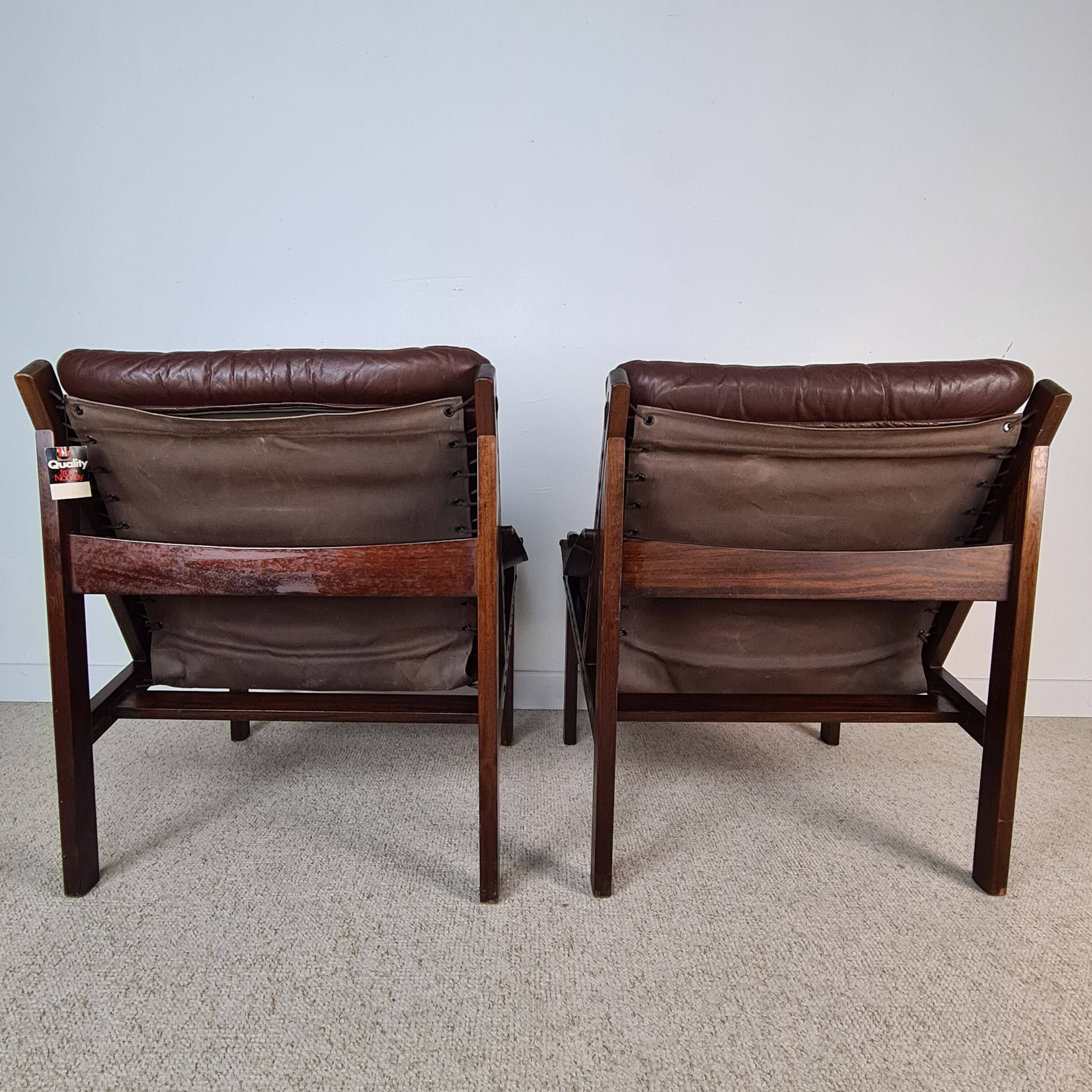 Pair of Scandinavian designer armchairs by Torbjorn Abdal, 1960s.