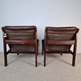 Pair of Scandinavian designer armchairs by Torbjorn Abdal, 1960s.